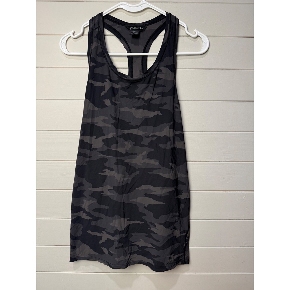 Athleta Gray Camo Racerback Tank Top